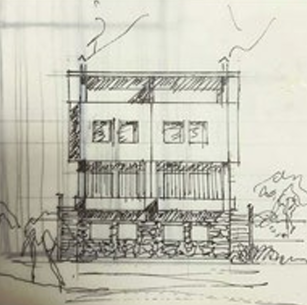 Residential architectural sketch